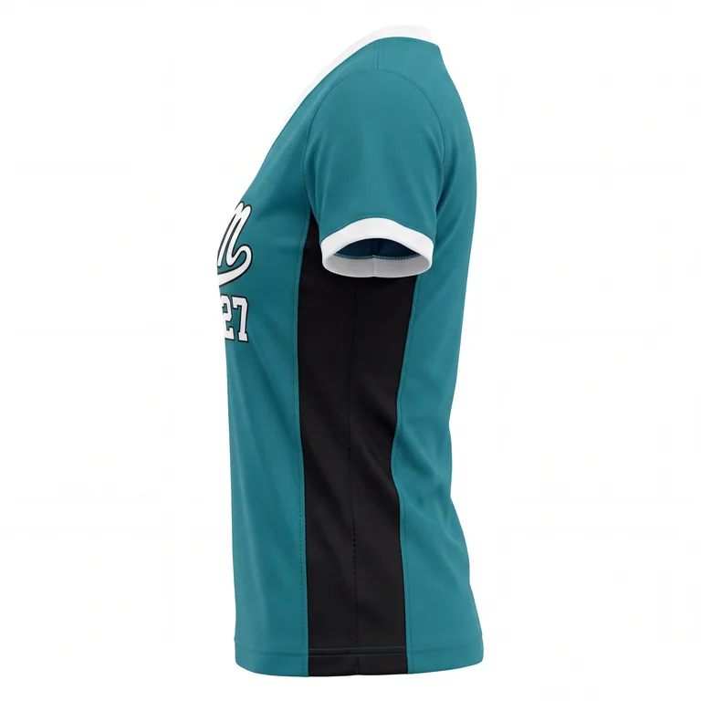 Custom softball v-neck game jerseys, right side view