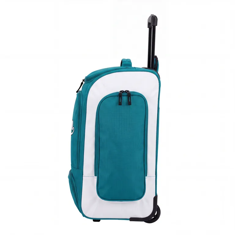 Custom softball wheeled equipment bags, right side view