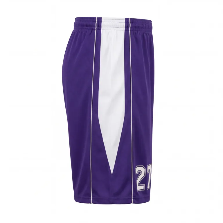 Custom volleyball athletic shorts, left side view