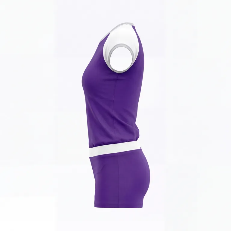 Custom volleyball cap-sleeve game uniforms, left side view