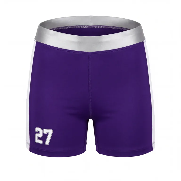 Custom volleyball competition shorts, front view