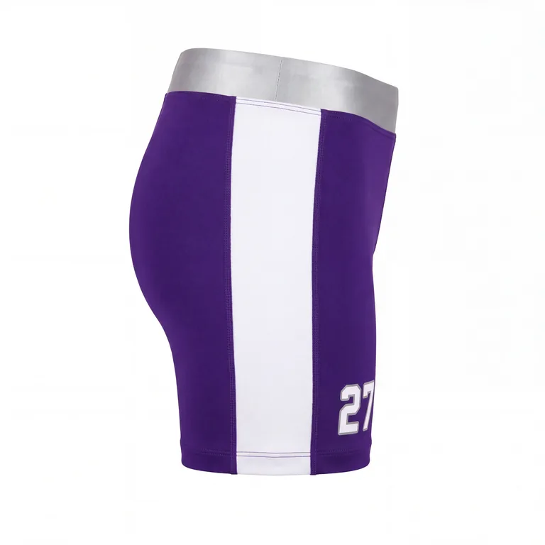 Custom volleyball competition shorts, left side view