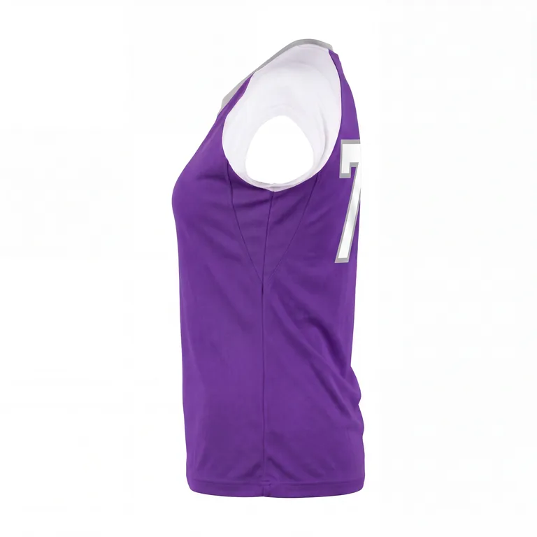 Custom volleyball crew-neck cap-sleeve jerseys, right side view