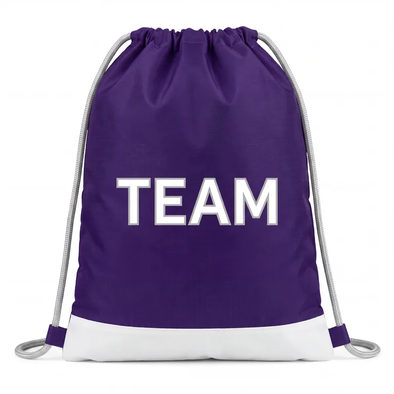 Custom volleyball drawstring bags, front view