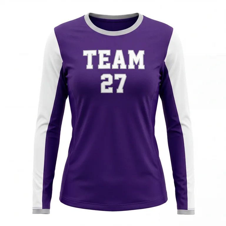 Custom volleyball long-sleeve match jerseys, front view