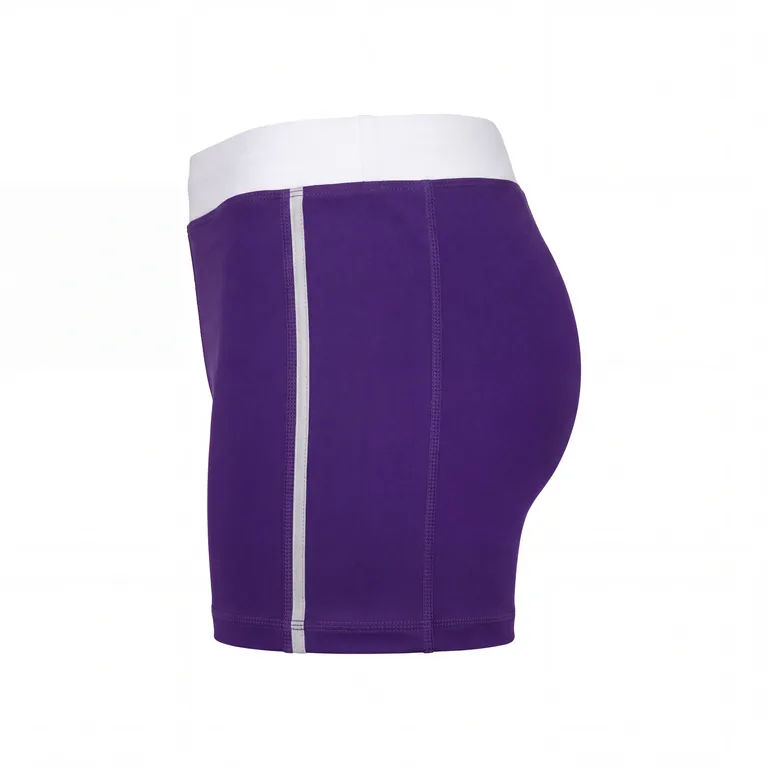 Custom volleyball poly-spandex match shorts, right side view