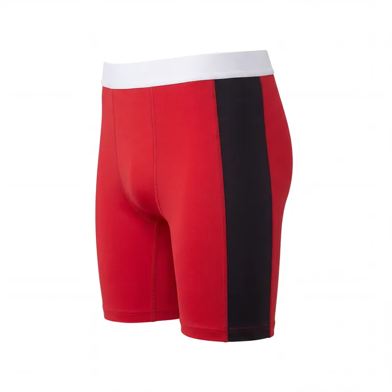 Custom wrestling base-layer briefs, left side view