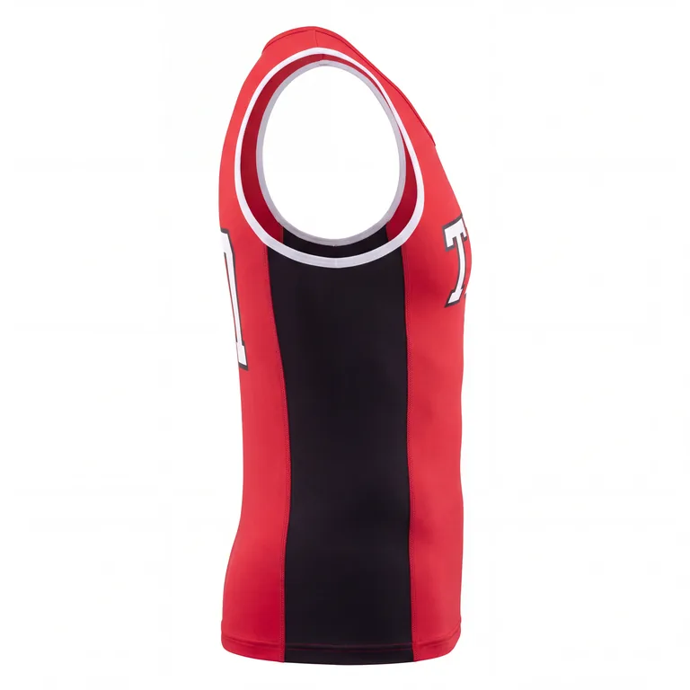 Custom wrestling base-layer tank tops, left side view