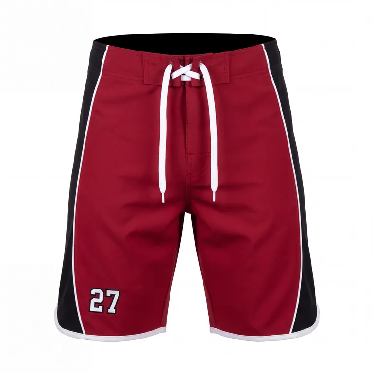 Custom wrestling board shorts, front view