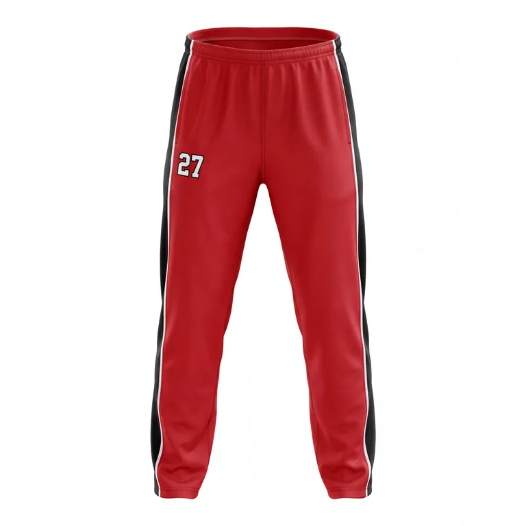 Custom wrestling full-length warm-up pants, front view