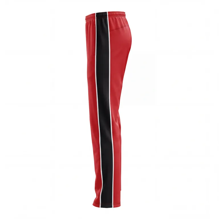Custom wrestling full-length warm-up pants, right side view
