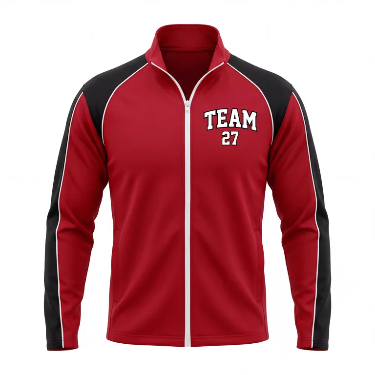 Custom wrestling full-zip warm-up jackets, front view