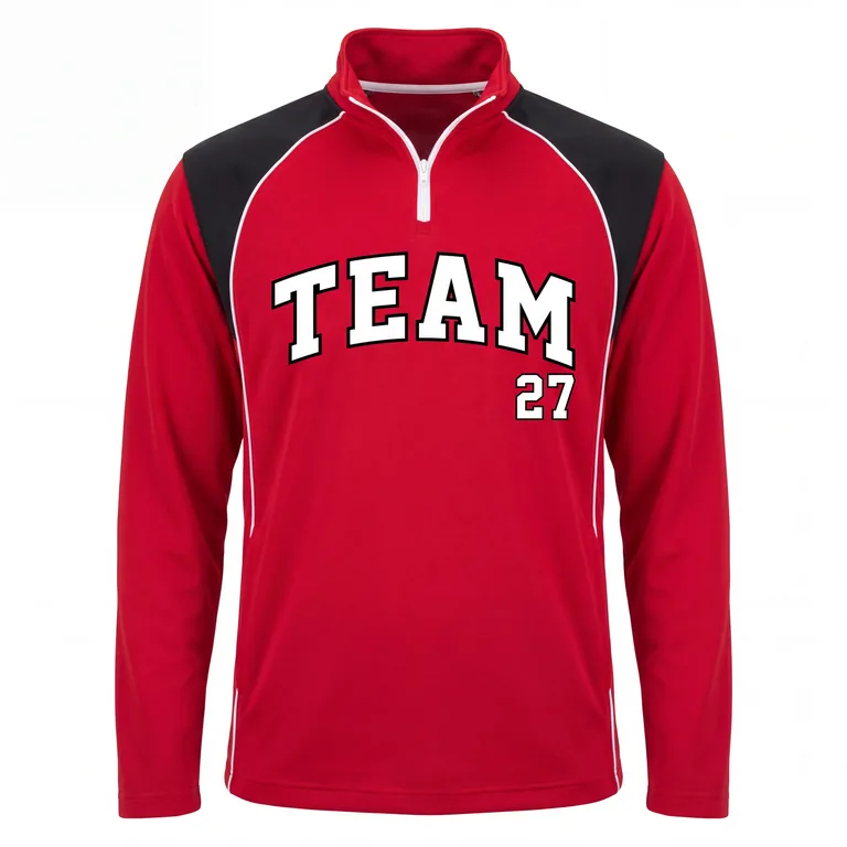 Custom wrestling quarter-zip warm-up jackets, front view