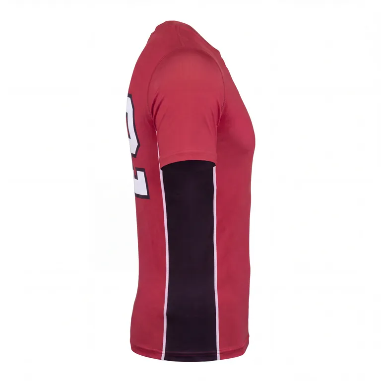 Custom wrestling short-sleeve base-layer shirts, right side view