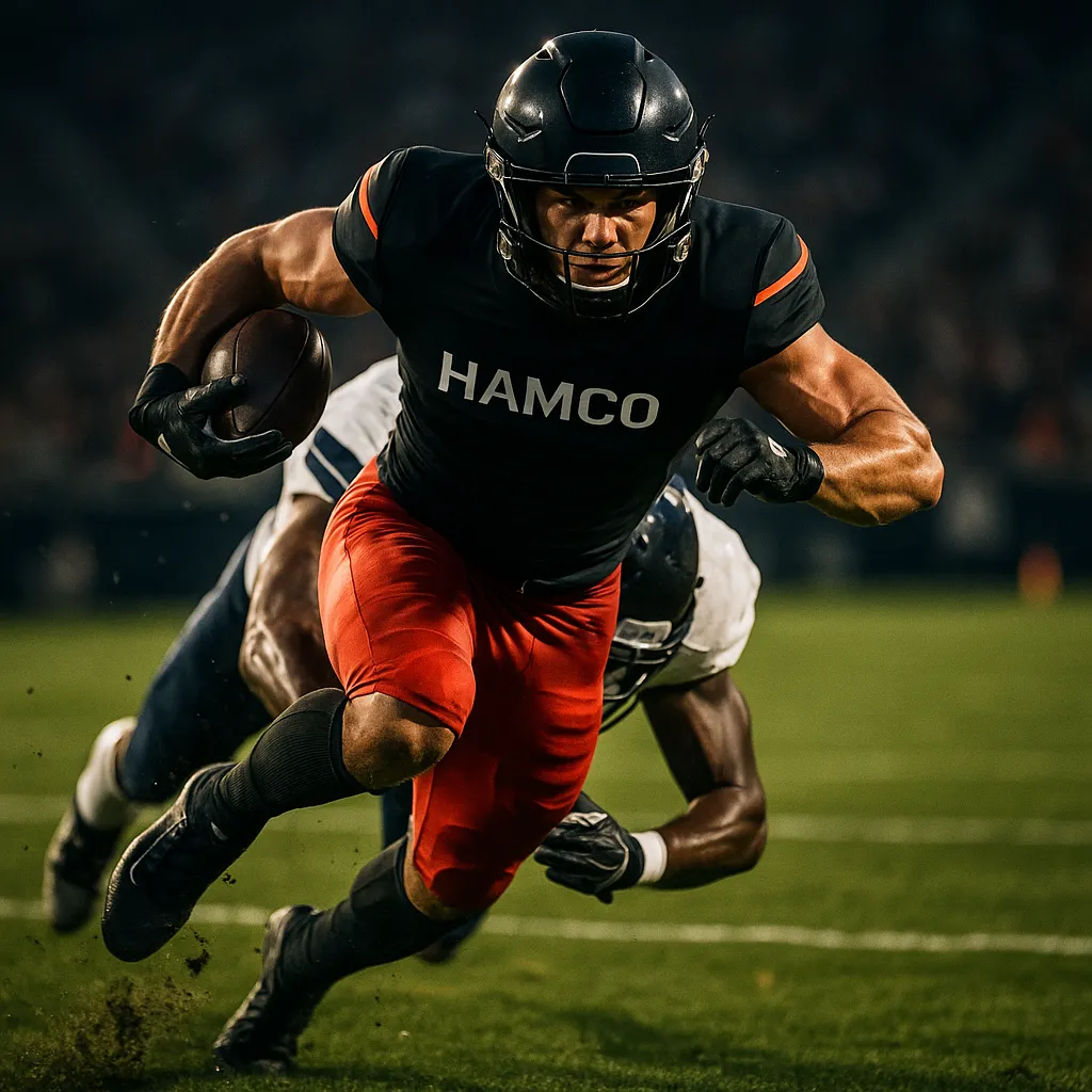 Custom football team uniforms made by Rivexo Athletics